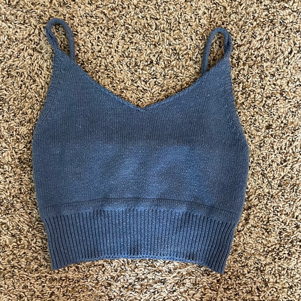 Blue Knit Crop
